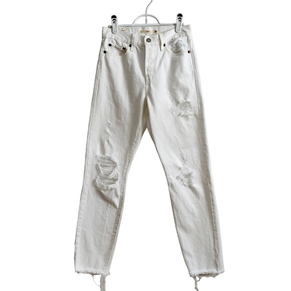 Levi’s Premium Wedgie Icon Fit Ankle Cropped Ripped
Distressed 25 White - Picture 3 of 16